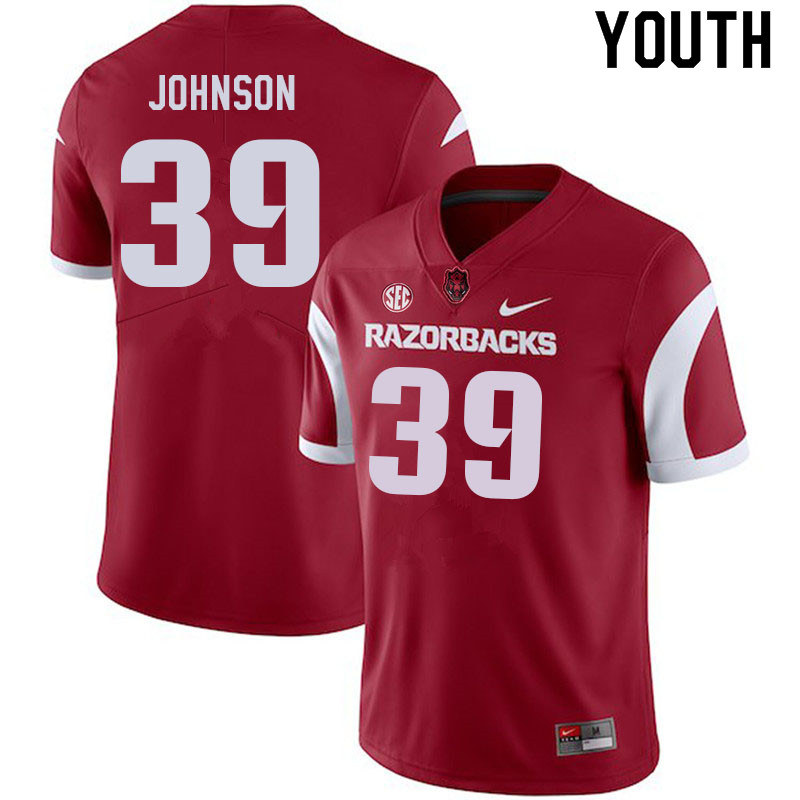 Youth #39 Nathan Johnson Arkansas Razorbacks College Football Jerseys Sale-Cardinal - Click Image to Close
